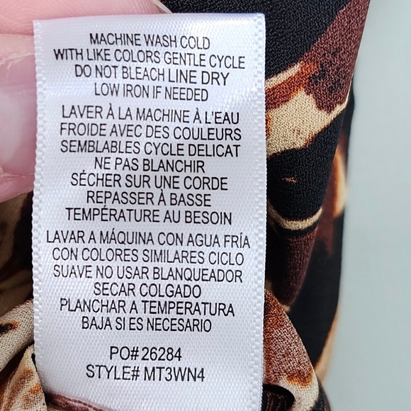 Bobeau Animal Print Keyhole Blouse Sleeveless Boho Lace Detail Top SMALL NWOT - Picture 5 of 7